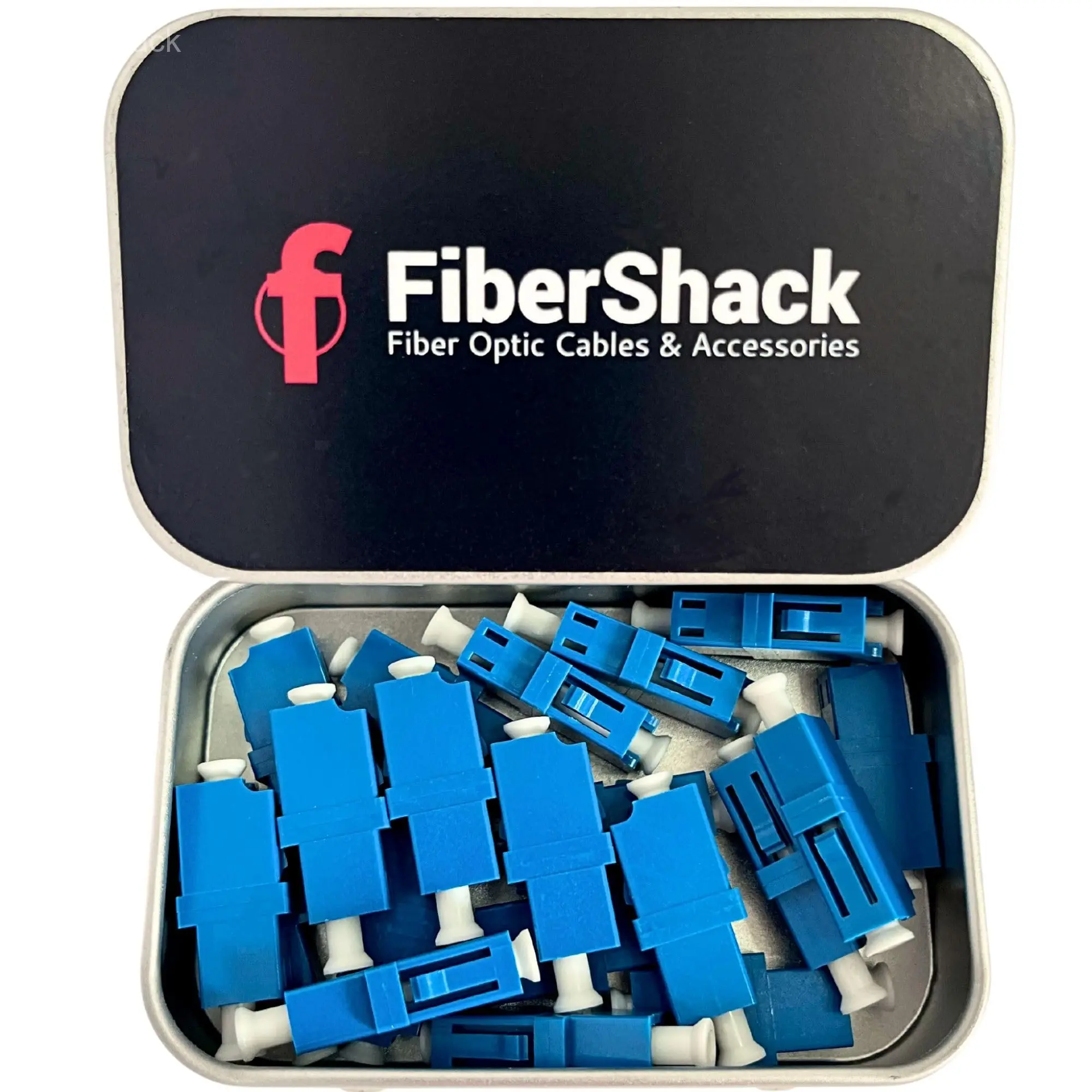 Fibershack LC Coupler Tin — 20-Pack Single Mode LC/UPC Fiber Adapters