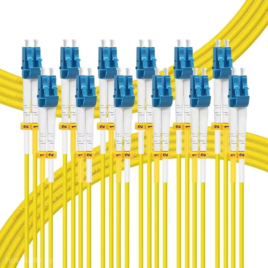 FLYPROFiber OS2 LC to LC Single Mode Fiber Patch Cable 2M 6-Pack yellow LSZH