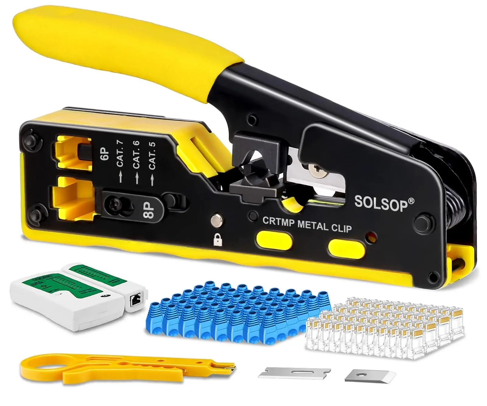 Solsop RJ45 Pass-Through Crimp Tool Kit