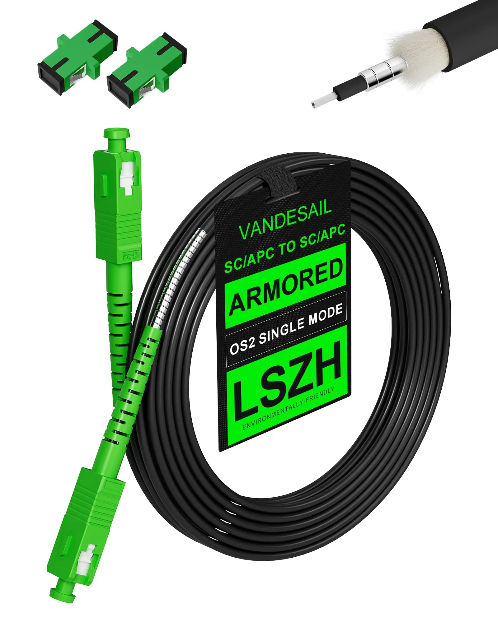 VANDESAIL SC/APC fiber optic cable 30m outdoor armored