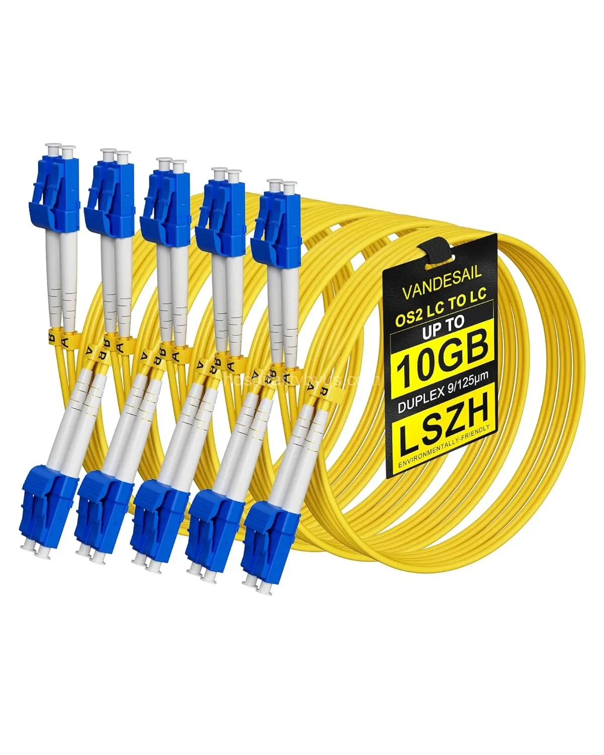 VANDESAIL 5-Pack OS2 LC to LC Fiber Patch Cable — individually tested SMF jumpers